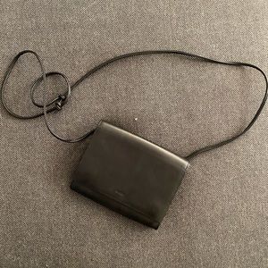 Baggu small black leather crossbody